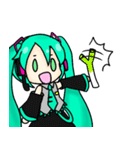 鏡音リン 初音ミク ルユアのラインスタンプ（個別スタンプ：3）