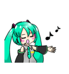 鏡音リン 初音ミク ルユアのラインスタンプ（個別スタンプ：14）