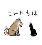 しばいぬとくろねこ（個別スタンプ：3）