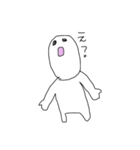 白いへんな生き物（個別スタンプ：5）