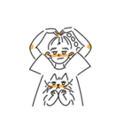 みつあみガールと彼女のねこ（個別スタンプ：27）