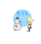 鏡音レンと初音ミクの季節のスタンプ秋＆冬（個別スタンプ：9）