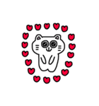しろねこスタンプ☆ハート（個別スタンプ：11）