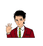 働く男性シリーズ：ヤングマン ブラウン JW（個別スタンプ：1）