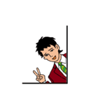 働く男性シリーズ：ヤングマン ブラウン JW（個別スタンプ：2）