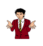 働く男性シリーズ：ヤングマン ブラウン JW（個別スタンプ：4）