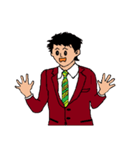 働く男性シリーズ：ヤングマン ブラウン JW（個別スタンプ：8）