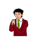 働く男性シリーズ：ヤングマン ブラウン JW（個別スタンプ：10）