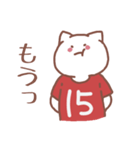 背番号15番 赤ユニフォームねこ【返事編】（個別スタンプ：30）