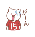 背番号15番 赤ユニフォームねこ【返事編】（個別スタンプ：39）