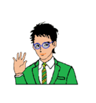 働く男性シリーズ：グラス グリーン JW（個別スタンプ：1）