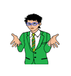 働く男性シリーズ：グラス グリーン JW（個別スタンプ：4）