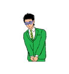 働く男性シリーズ：グラス グリーン JW（個別スタンプ：5）