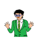 働く男性シリーズ：グラス グリーン JW（個別スタンプ：8）