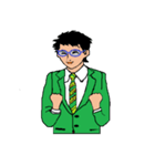 働く男性シリーズ：グラス グリーン JW（個別スタンプ：9）