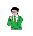 働く男性シリーズ：グラス グリーン JW（個別スタンプ：10）