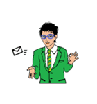 働く男性シリーズ：グラス グリーン JW（個別スタンプ：13）