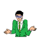 働く男性シリーズ：グラス グリーン JW（個別スタンプ：34）
