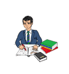 働く男性シリーズ：ミドル JW（個別スタンプ：21）