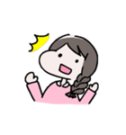 シンプル文字なし、女の子の日常（個別スタンプ：4）