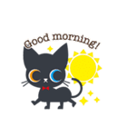 大人かわいい黒猫ちゃん【簡単な日常英語】（個別スタンプ：1）