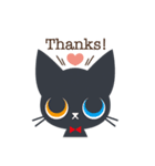 大人かわいい黒猫ちゃん【簡単な日常英語】（個別スタンプ：6）