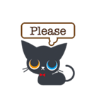 大人かわいい黒猫ちゃん【簡単な日常英語】（個別スタンプ：7）