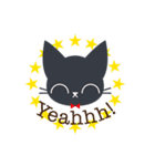 大人かわいい黒猫ちゃん【簡単な日常英語】（個別スタンプ：11）