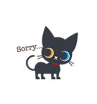 大人かわいい黒猫ちゃん【簡単な日常英語】（個別スタンプ：16）