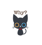 大人かわいい黒猫ちゃん【簡単な日常英語】（個別スタンプ：23）