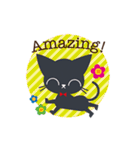 大人かわいい黒猫ちゃん【簡単な日常英語】（個別スタンプ：27）