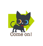 大人かわいい黒猫ちゃん【簡単な日常英語】（個別スタンプ：33）