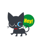 大人かわいい黒猫ちゃん【簡単な日常英語】（個別スタンプ：34）