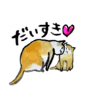 水彩画 猫 夏編（個別スタンプ：2）