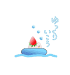 夏仕様 いちごだいふくちゃんの旅（個別スタンプ：11）