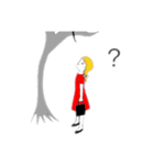 クロねこちゃんとおんなの子（個別スタンプ：6）