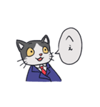 スーツ猫(ハチワレ)その2（個別スタンプ：9）