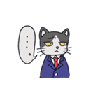 スーツ猫(ハチワレ)その2（個別スタンプ：12）