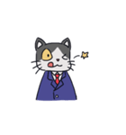 スーツ猫(ハチワレ)その2（個別スタンプ：19）