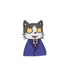 スーツ猫(ハチワレ)その2（個別スタンプ：21）