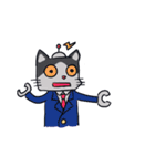 スーツ猫(ハチワレ)その2（個別スタンプ：28）