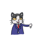 スーツ猫(ハチワレ)その2（個別スタンプ：35）