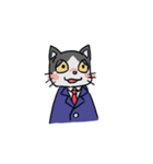 スーツ猫(ハチワレ)その2（個別スタンプ：36）