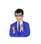 働く男性シリーズ：ミドル グラス JW（個別スタンプ：3）