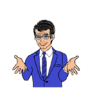 働く男性シリーズ：ミドル グラス JW（個別スタンプ：4）