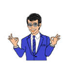 働く男性シリーズ：ミドル グラス JW（個別スタンプ：6）