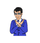 働く男性シリーズ：ミドル グラス JW（個別スタンプ：7）