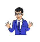 働く男性シリーズ：ミドル グラス JW（個別スタンプ：8）