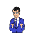 働く男性シリーズ：ミドル グラス JW（個別スタンプ：9）