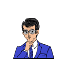 働く男性シリーズ：ミドル グラス JW（個別スタンプ：11）